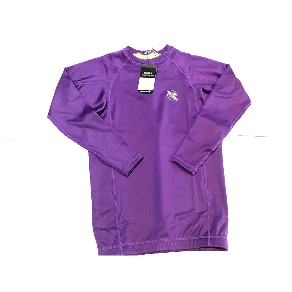 Hayabusa Fusion Long Sleeve BJJ MMA Rash Guard Men's Medium Purple NWT